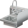 BRAZOS 16GA 14 X 10 X 5 HANDSINK W / WALL FAUCET  END SPLASH RIGHT